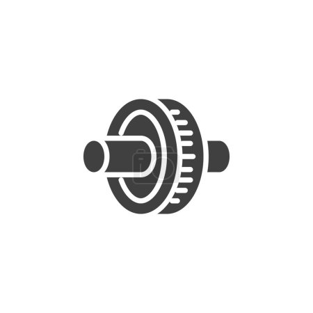 Illustration for Exercise wheel vector icon. filled flat sign for mobile concept and web design. Ab Roller Wheel glyph icon. Symbol, logo illustration. Vector graphics - Royalty Free Image