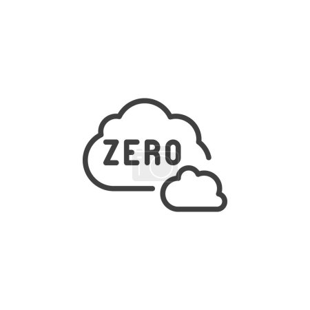Foto de Icono de línea de cero emisiones. signo de estilo lineal para el concepto móvil y el diseño web. Nube cero emisiones esbozan icono vectorial. Símbolo, ilustración del logotipo. Gráficos vectoriales - Imagen libre de derechos