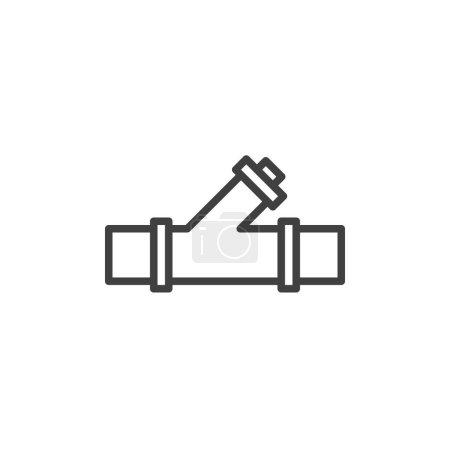 Backflow preventer line icon. linear style sign for mobile concept and web design. Backwater Valve outline vector icon. Symbol, logo illustration. Vector graphics