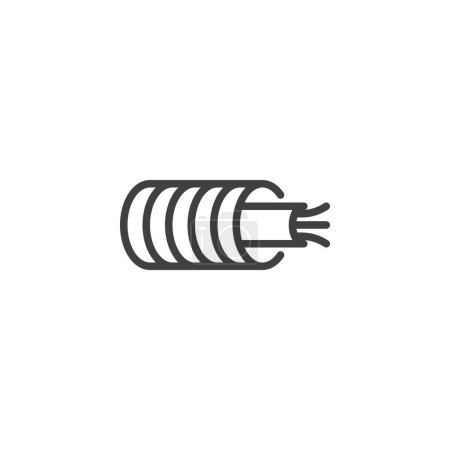 Electrical conduit pipe line icon. linear style sign for mobile concept and web design. Cable conduit outline vector icon. Symbol, logo illustration. Vector graphics
