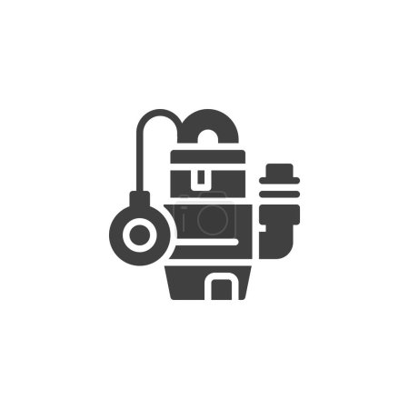 Icône vectorielle de pompe de puisard. panneau plat rempli pour concept mobile et web design. pompe de puisard glyphe icône. Symbole, illustration du logo. Graphiques vectoriels
