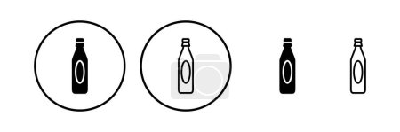 Téléchargez les illustrations : Bouteille icône vecteur. icône de bouteille dans un design plat à la mode - en licence libre de droit
