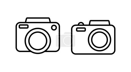 Téléchargez les illustrations : Icône de caméra dans un style plat à la mode isolé. Symbole de caméra conception du site Web - en licence libre de droit