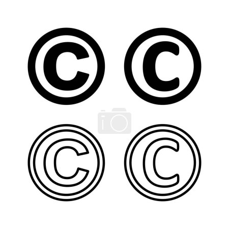 Téléchargez les illustrations : Vecteur d'icônes Copyright. symbole de copyright - en licence libre de droit