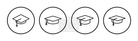 Bildungssymbolvektor. Graduierung Cap Icon Vektor