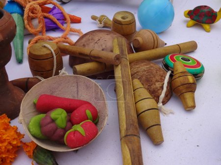 Photo for Mexican variety of toys for traditional games - Royalty Free Image