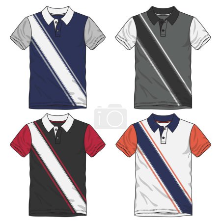 Illustration for T-shirt mockup template design for soccer jersey, football kit, golf, tennis, sportswear. - Royalty Free Image