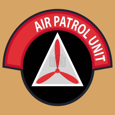 Ilustración de Parche de ilustración unidad de patrulla aérea de aviación bordada. estilo de moda. - Imagen libre de derechos