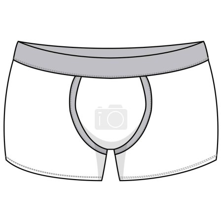 Illustration for Mens Brief underwear fashion vector illustration flat sketches template - Vector - Royalty Free Image