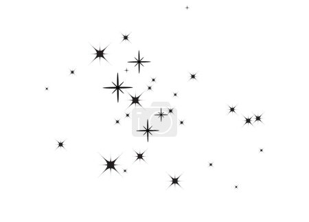 Feuerwerk Stern zufällige Quelle Strom. Sternschnuppen. Sterne auf weißem Hintergrund.