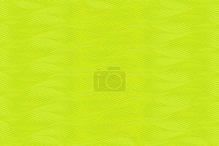 Téléchargez les illustrations : Illustration vectorielle du motif des lignes d'ondes jaunes sur fond vert clair. Disponible en jpeg haute résolution en plusieurs tailles et fichier eps modifiable, peut être utilisé pour le papier peint, motif, web, blog, surface, textures, graphique & impression. - en licence libre de droit