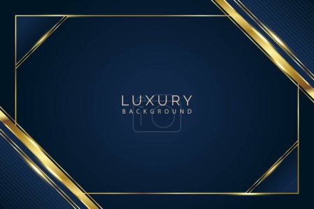 Photo for Luxury Golden lines on dark blue shaded color background - Royalty Free Image