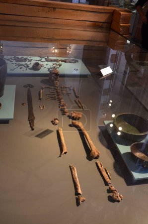 Foto de Fráncfort del Meno, Alemania 08.26.2018: Interior del museo de arqueología de Fráncfort del Meno - Imagen libre de derechos
