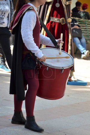Photo for Carloforte, Sardinia 04.29.2018: Drummers and trumpeters of Iglesias - Sardinia - Royalty Free Image