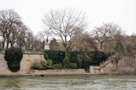 Paris, France 03.24.2017: Seine River banks in autumn