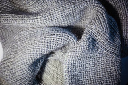 Téléchargez les photos : Top view of wool product. Needle knitting product of wool - en image libre de droit