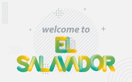 Illustration for Welcome To El Salvador. Creative Typography with 3d Blend effect - Royalty Free Image