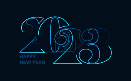 Illustration for 2061 Design Happy New Year. New Year 2023 logo design for brochure design. card. banner. Christmas decor 2023 - Royalty Free Image