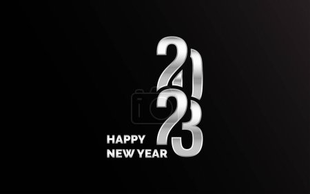Illustration for 2048 Design Happy New Year. New Year 2023 logo design for brochure design. card. banner. Christmas decor 2023 - Royalty Free Image