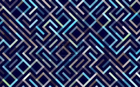 Ilustración de Líneas Vector patrón sin costura Banner. Adorno geométrico a rayas. Fondo lineal monocromo - Imagen libre de derechos