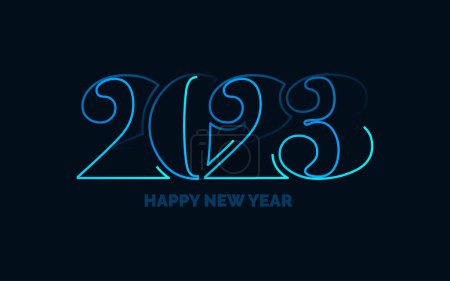 Illustration for 2061 Happy New Year symbols. New 2023 Year typography design. 2023 numbers logotype illustration - Royalty Free Image
