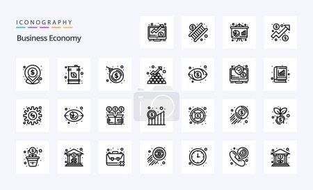 Ilustración de Paquete de iconos de 25 Economy Line - Imagen libre de derechos