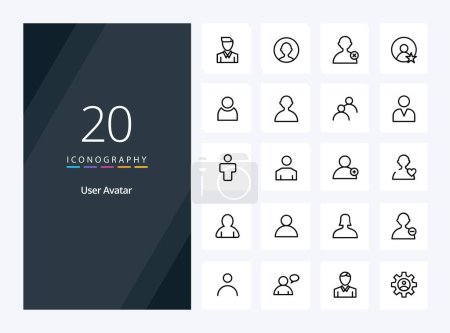 Ilustración de 20 Icono de esquema de usuario para la presentación - Imagen libre de derechos