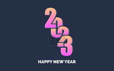 Illustration for New year 2023 Pink logo design - Royalty Free Image