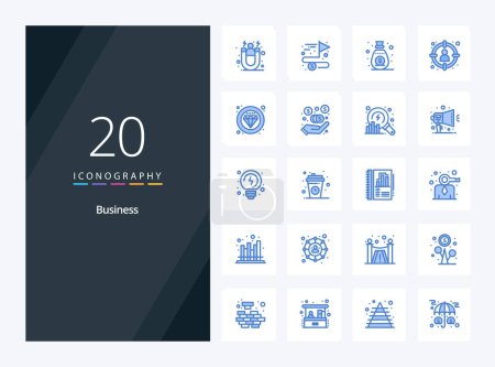 Illustration for 20 Business Blue Color icon for presentation - Royalty Free Image