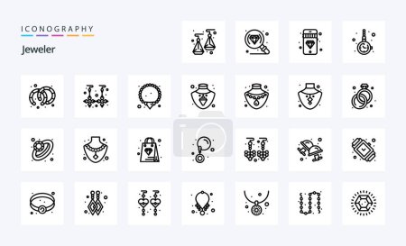 Illustration for 25 Jewellery Line icon pack - Royalty Free Image