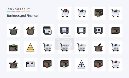 Ilustración de 25 Línea de Finanzas relleno icono de estilo pack - Imagen libre de derechos