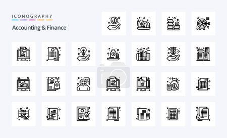 Ilustración de 25 Contabilidad Y Línea de Finanzas icono pack - Imagen libre de derechos