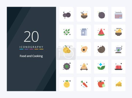 Illustration for 20 Food Flat Color icon for presentation - Royalty Free Image