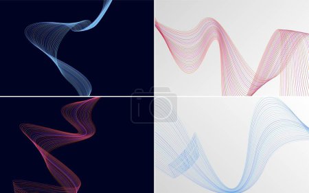 Ilustración de Curva de onda vector abstracto paquete de fondo para un diseño limpio y elegante - Imagen libre de derechos