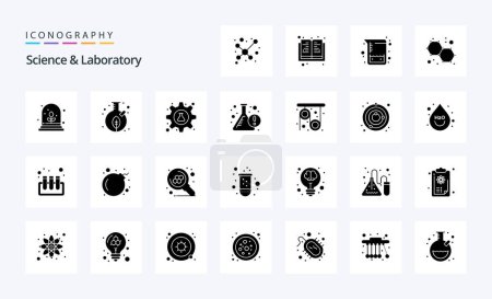 Illustration for 25 Science Solid Glyph icon pack - Royalty Free Image