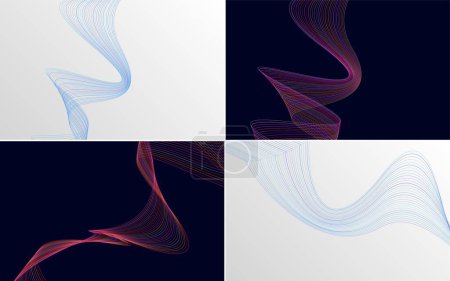 Ilustración de Curva de onda moderna vector abstracto paquete de fondo para un diseño único y artístico - Imagen libre de derechos