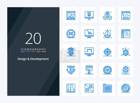 Photo for 20 Design  Development Blue Color icon for presentation - Royalty Free Image