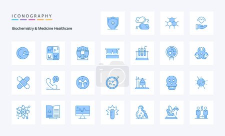 Ilustración de Paquete de iconos de Bioquímica y Medicina Healthcare Blue - Imagen libre de derechos
