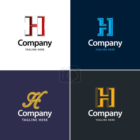 Illustration for Letter H Big Logo Pack Design. Creative Modern logos design for your business - Royalty Free Image