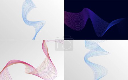 Téléchargez les illustrations : Arrière-plans vectoriels abstraits à courbe ondulée pour un look contemporain et épuré - en licence libre de droit