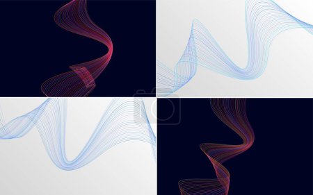 Ilustración de Curva de onda moderna vector abstracto paquete de fondo para un look contemporáneo - Imagen libre de derechos