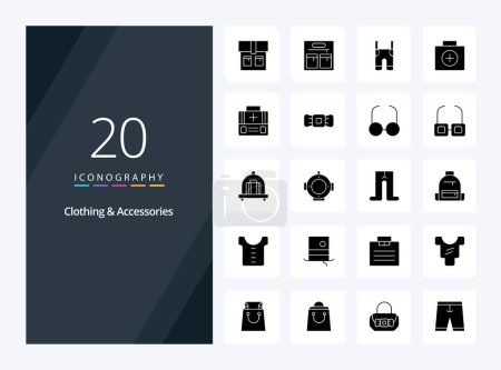 Illustration for 20 Clothing  Accessories Solid Glyph icon for presentation - Royalty Free Image
