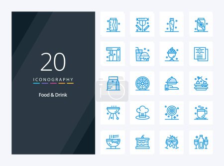 Illustration for 20 Food And Drink Blue Color icon for presentation - Royalty Free Image