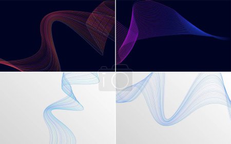Illustration for Use these abstract waving line backgrounds to add visual interest to your design - Royalty Free Image
