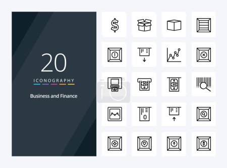 Illustration for 20 Finance Outline icon for presentation - Royalty Free Image