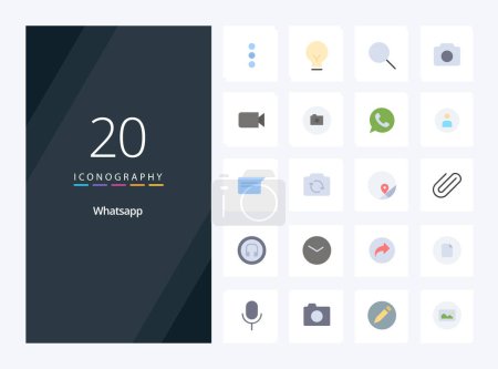 Ilustración de 20 Whatsapp Flat Color icono para la presentación - Imagen libre de derechos