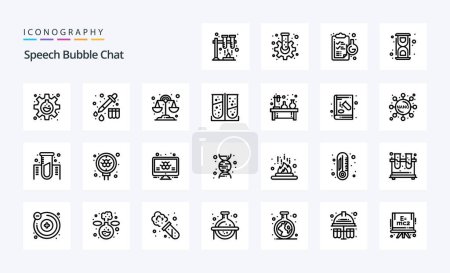 Ilustración de 25 Línea de chat icono pack - Imagen libre de derechos