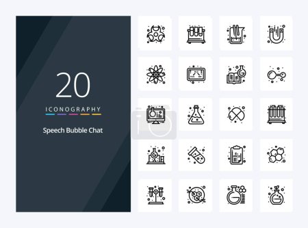 Ilustración de 20 Icono de esquema de chat para presentación - Imagen libre de derechos