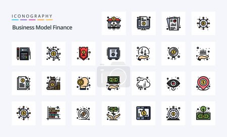 Ilustración de 25 Línea de Finanzas relleno icono de estilo pack - Imagen libre de derechos