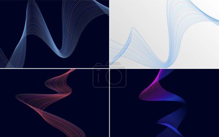 Illustration for Wave curve abstract vector background pack for a contemporary and elegant design - Royalty Free Image